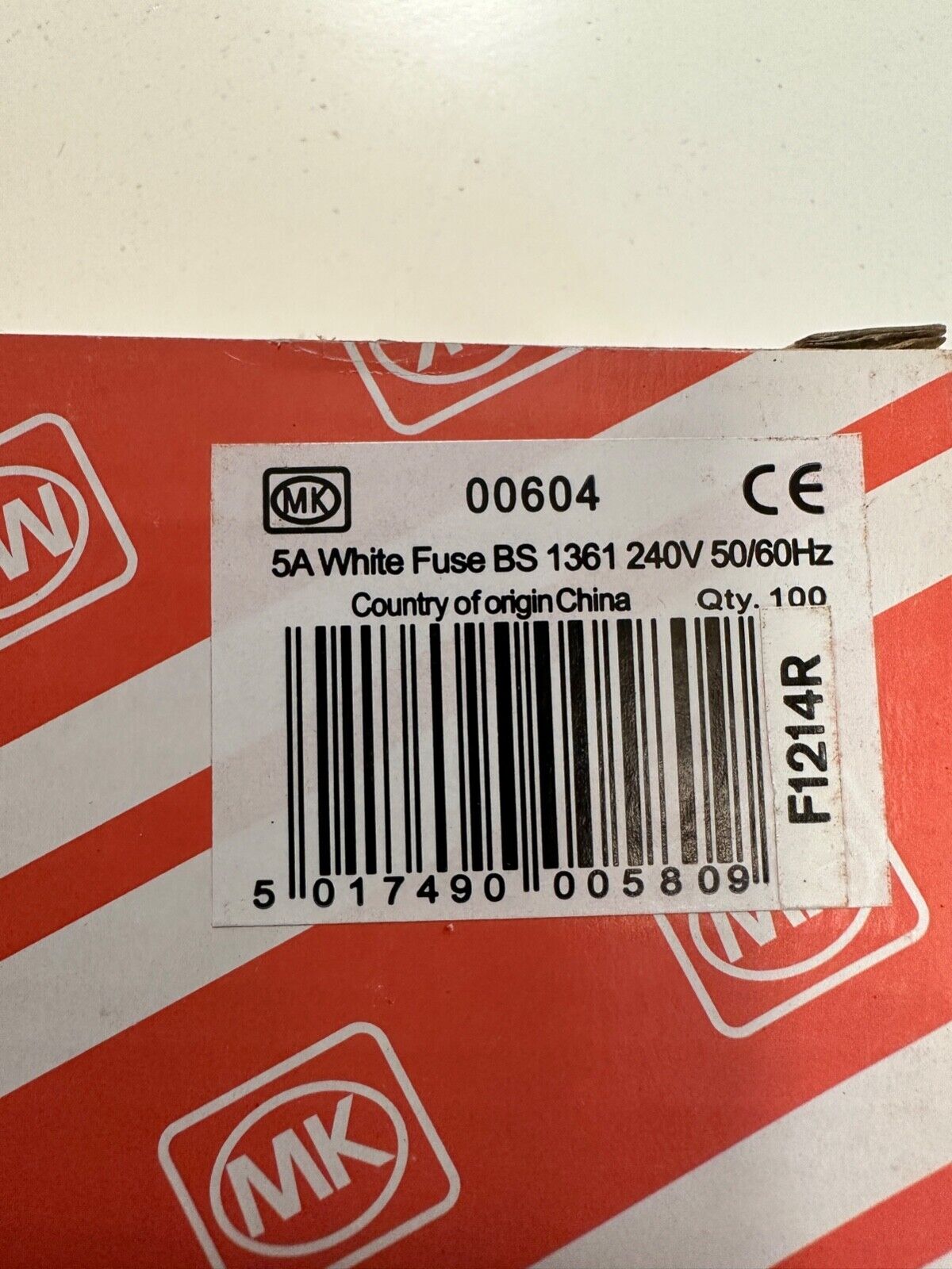 MK 10 x 5AMP FUSES (100 SEM 5A 240V FUSES BS1362 LEAD FREE) L165