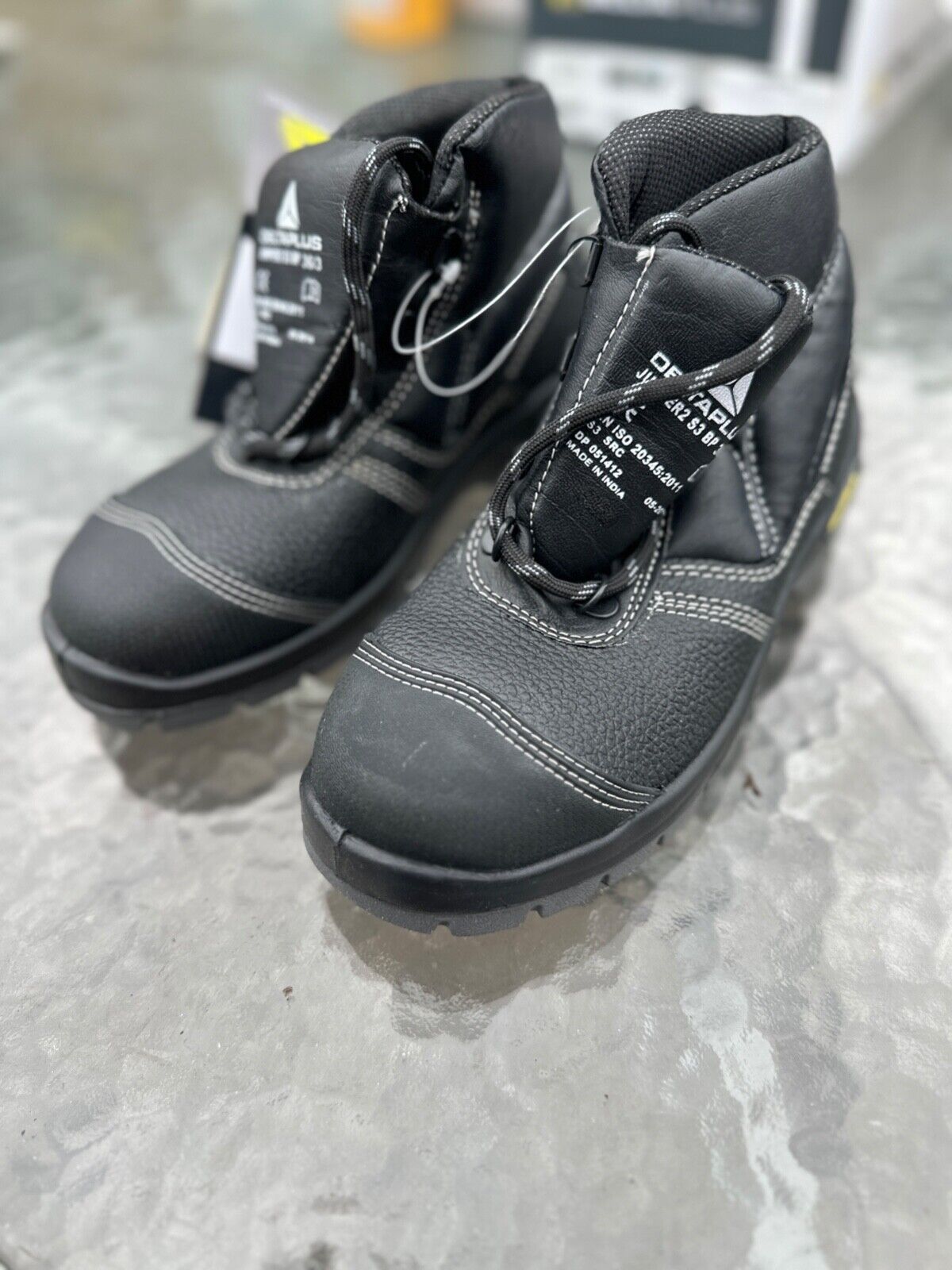 DELTAPLUS SAFETY WORK BOOT STEEL TOE CAP LEATHER WATER RESIST S3 SIZE UK 3