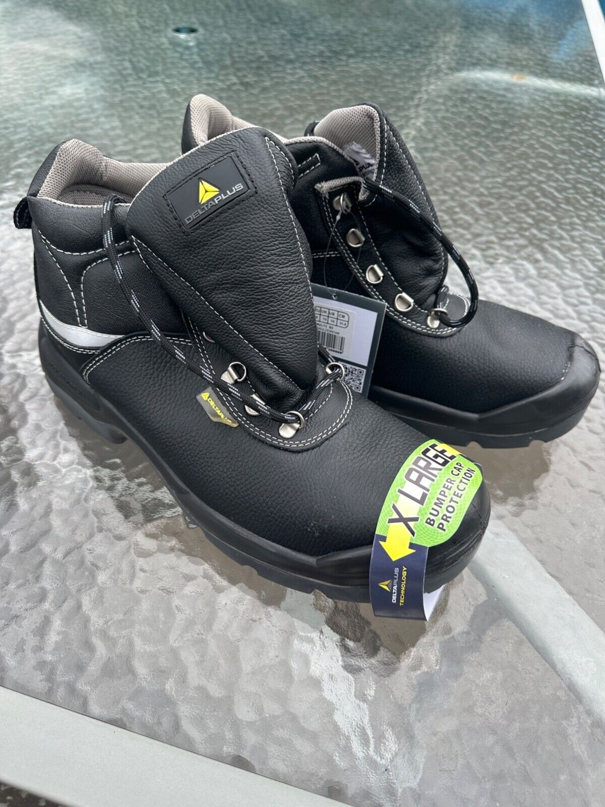 DELTAPLUS SAFETY WORK BOOT X LARGE STEEL TOE CAP LEATHER WATER RESISTANT SIZE 13