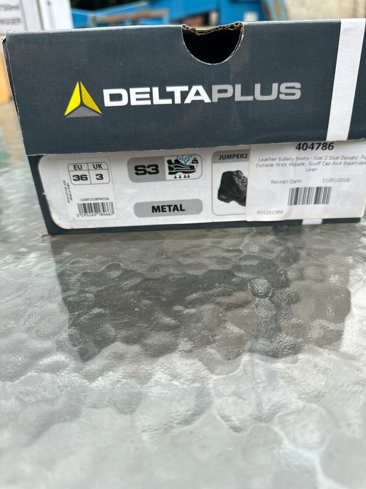 DELTAPLUS SAFETY WORK BOOT STEEL TOE CAP LEATHER WATER RESIST S3 SIZE UK 3