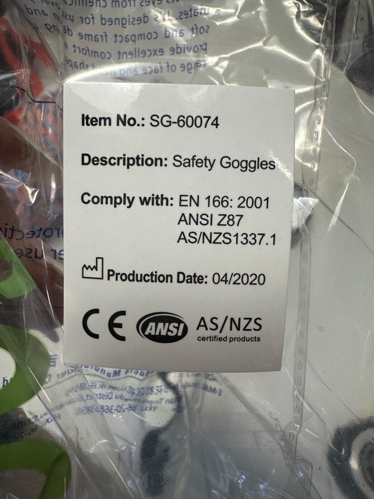 BDS Safety Goggles Protective Glasses Googles Lab Eye Protection 10 Pack