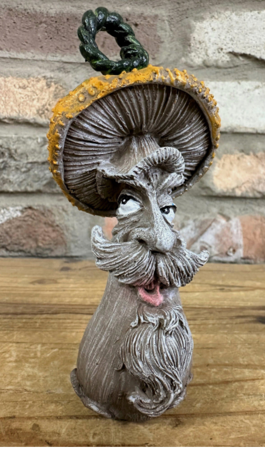 SET OF 4 COMICAL MUSHROOM FACE PEOPLE COLOURFUL TOADSTOOLS OUTDOOR NEW & BOXED