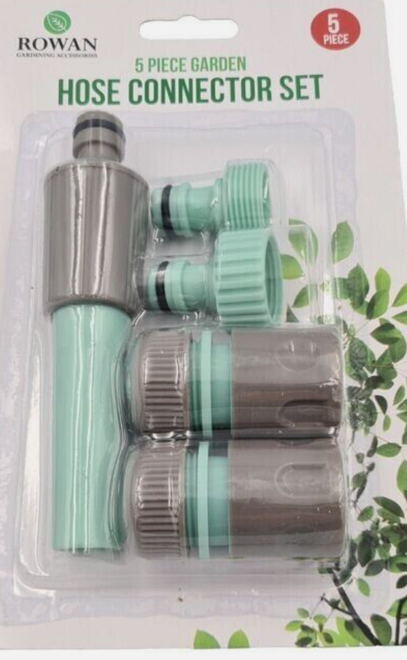 ROWAN 5 PIECE HOSE CONNECTOR KIT GARDEN HOSEPIPE CONNECTOR HOSE FITTINGS