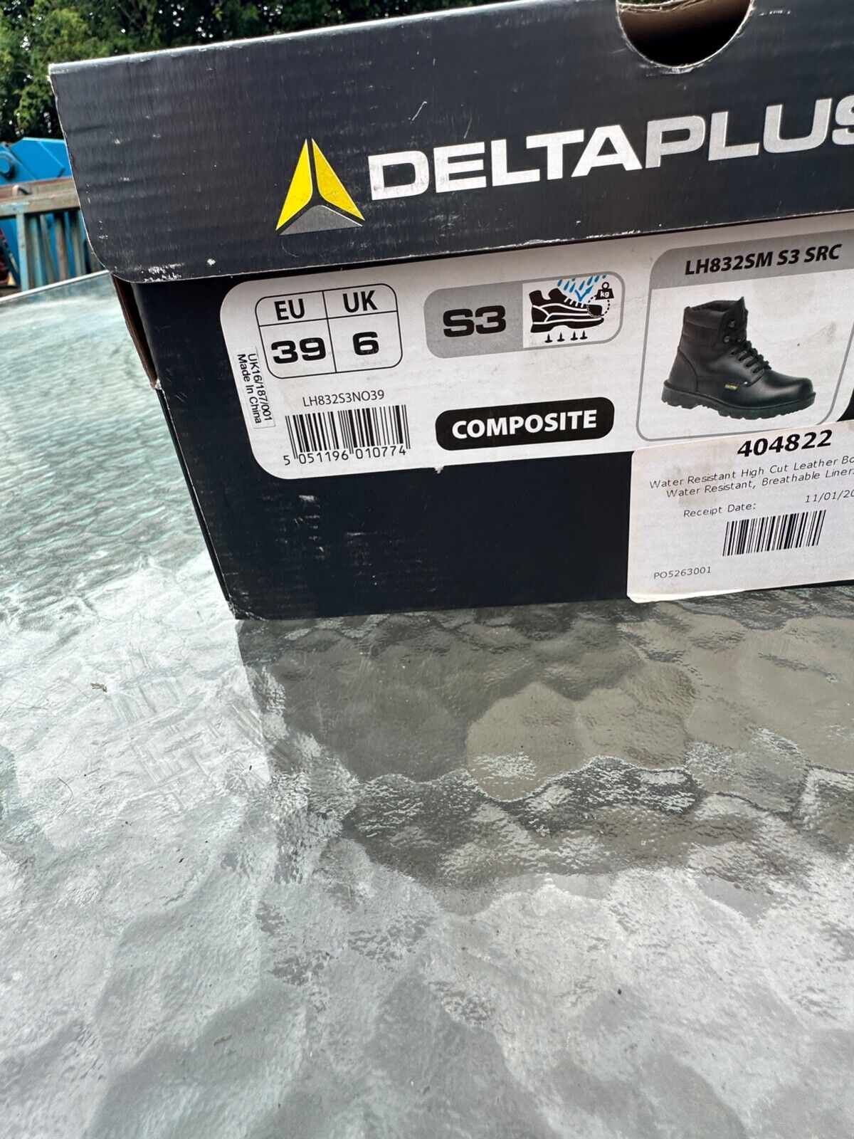 DELTAPLUS SAFETY WORK BOOT COMPOSITE TOE CAP LEATHER WATER RESIST S3 SIZE UK 6