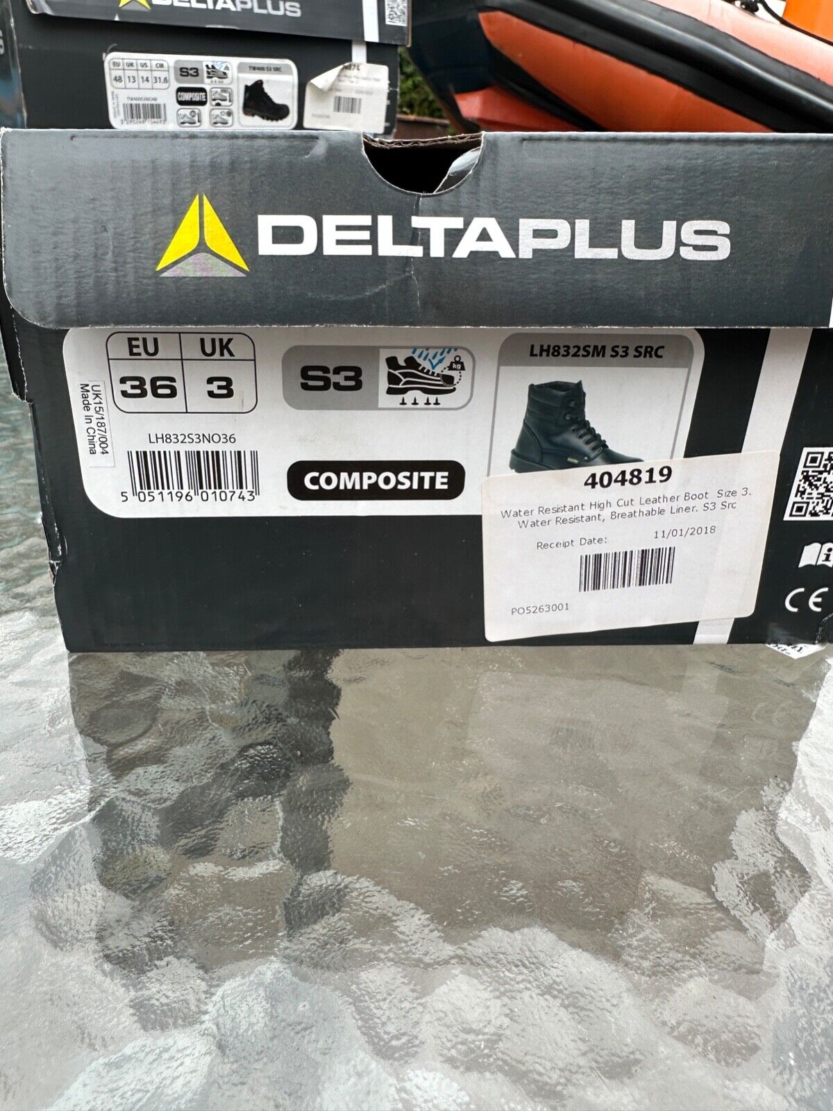 DELTAPLUS SAFETY WORK BOOT COMPOSITE TOE CAP LEATHER WATER RESIST S3 SIZE UK 3