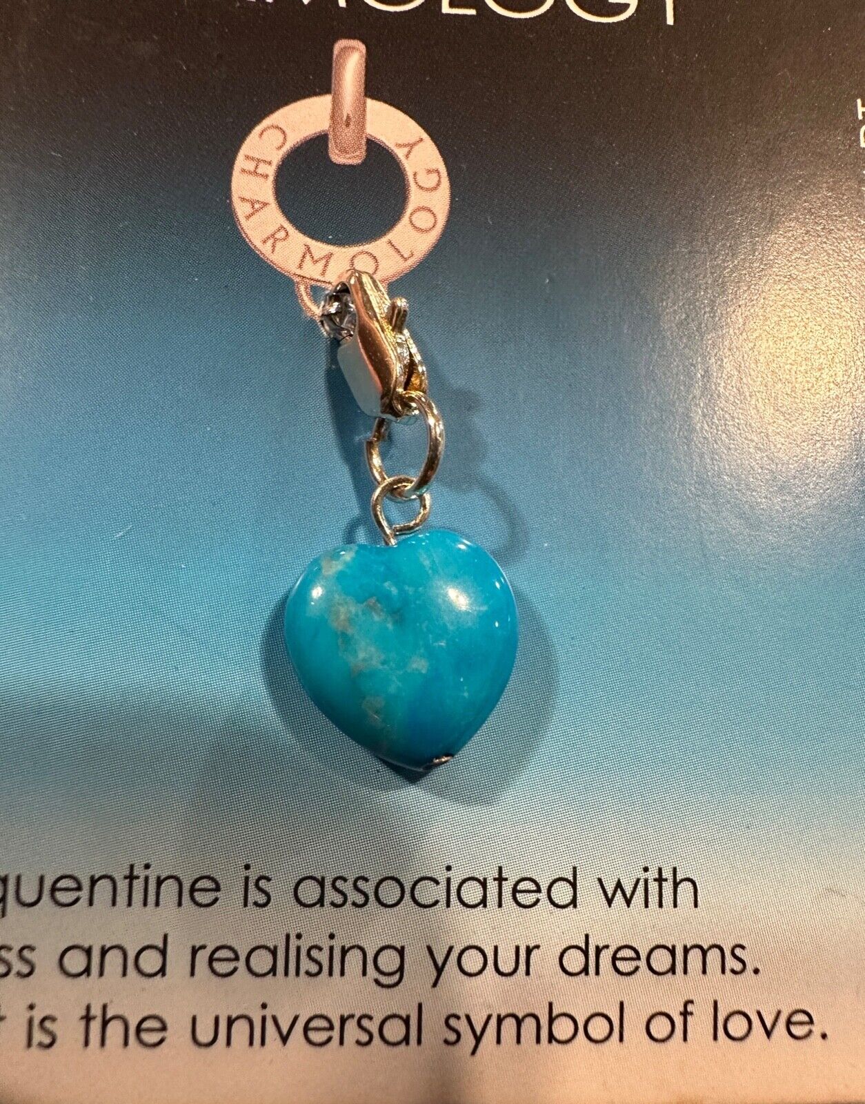 HEART TURQUENTINE STONE CHARMOLOGY JEWELLERY PENDANTS OR CHARMS