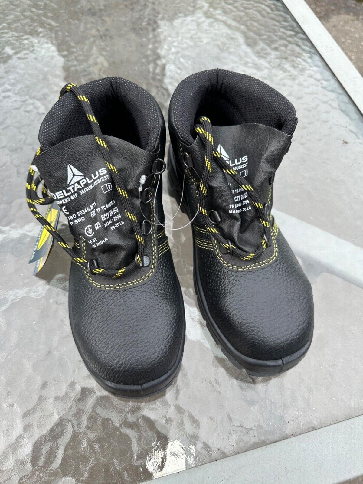 DELTAPLUS SAFETY WORK BOOT STEEL TOE CAP LEATHER WATER RESIST SP1 SIZE UK 3