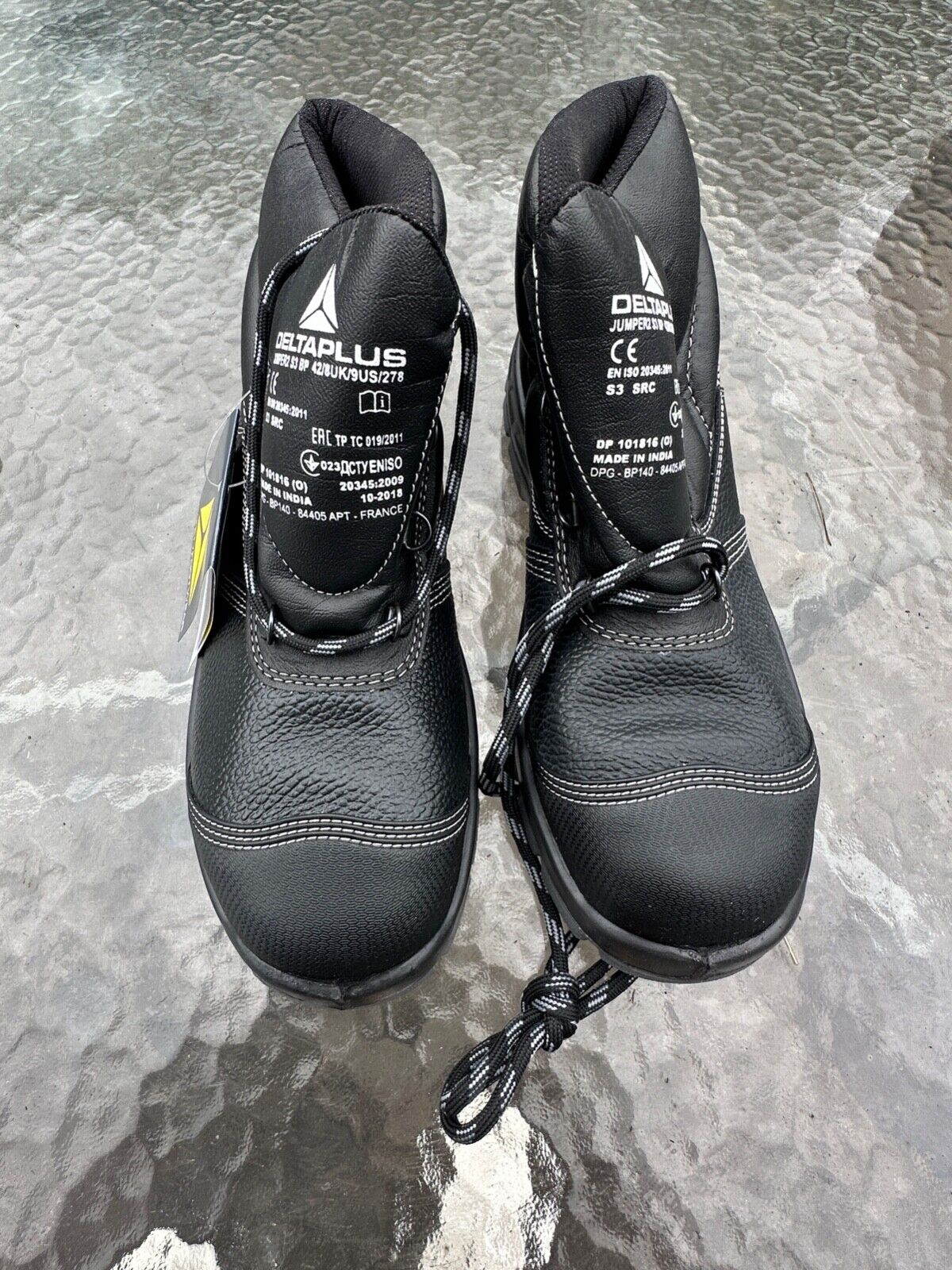 DELTAPLUS SAFETY WORK BOOTS STEEL TOE CAP LEATHER WATER RESISTANT S3 SIZE UK 8