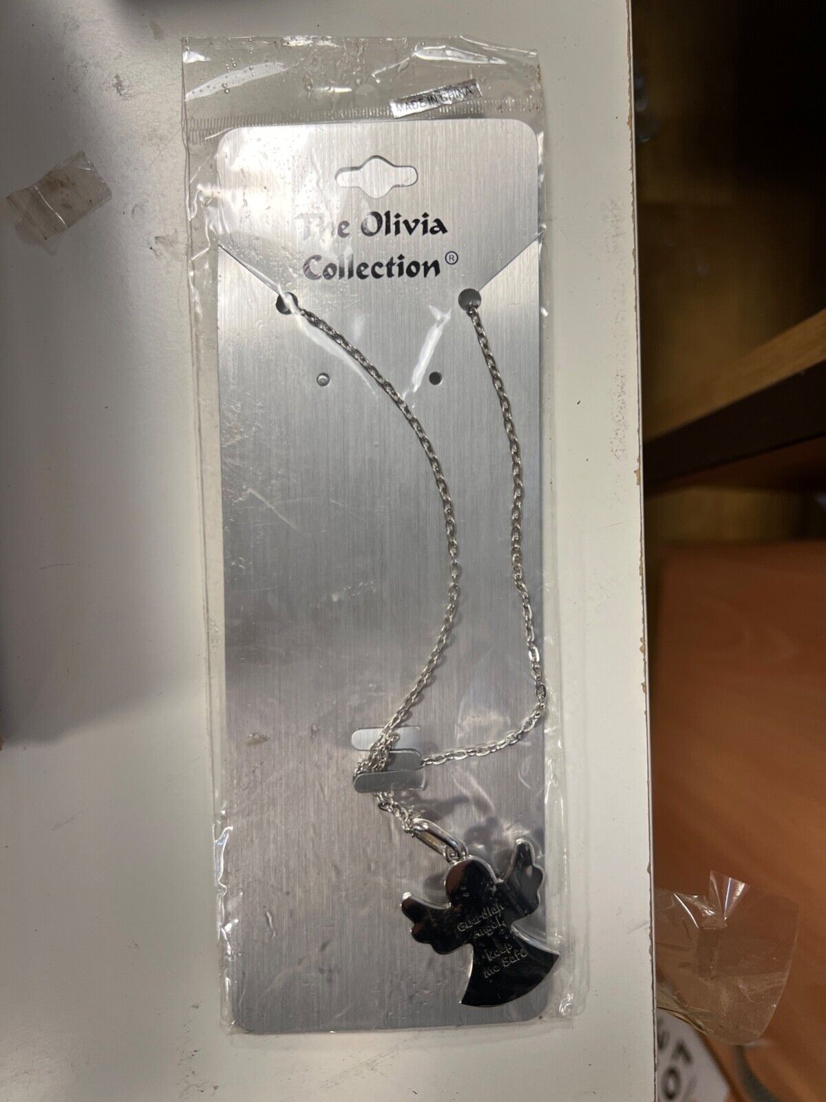 THE OLIVIA COLLECTION NECKLACE SHORT CHAIN GUARDIAN ANGEL CHARM BIRTHDAY PRESENT