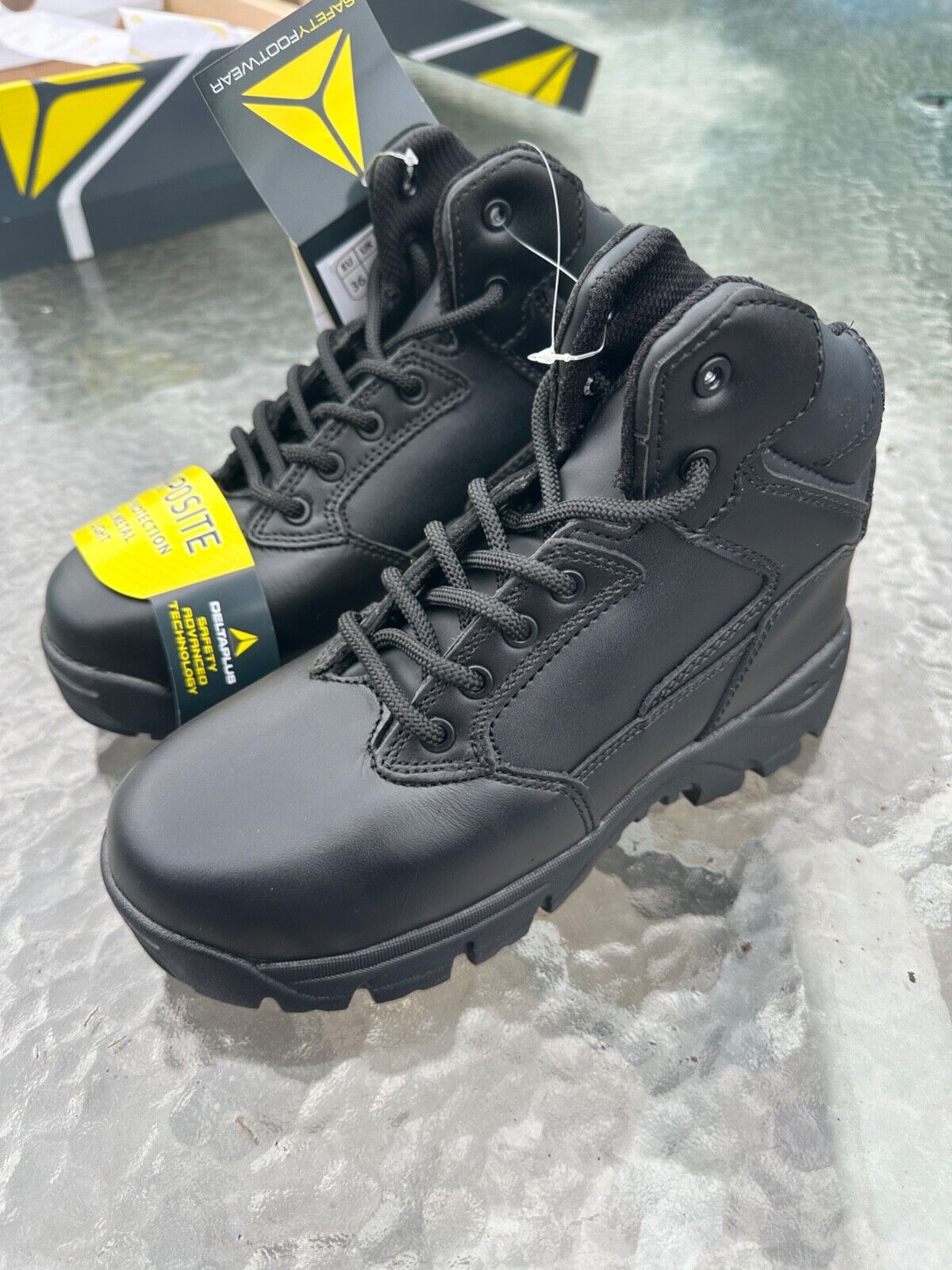 DELTAPLUS SAFETY WORK BOOTS COMPOSITE TOE CAP LEATHER WATER RESISTANT SIZE UK 3