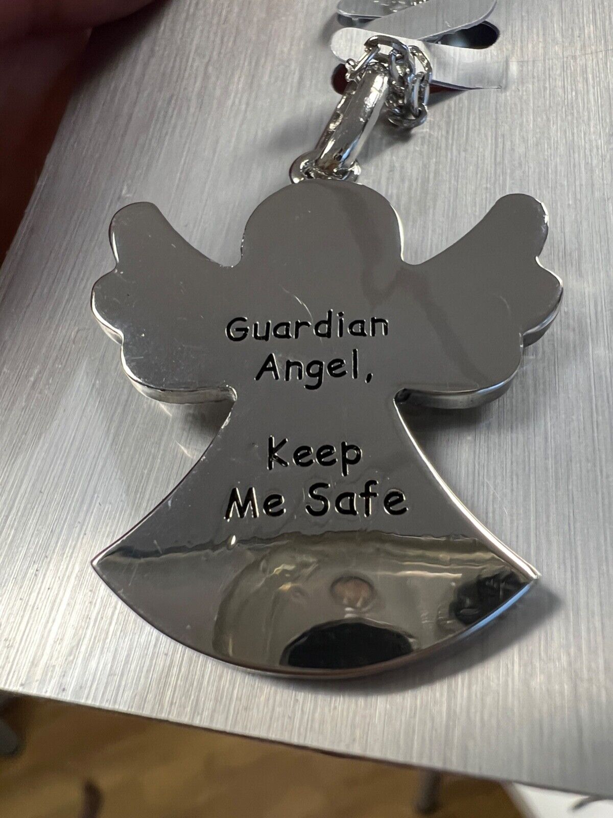 THE OLIVIA COLLECTION NECKLACE SHORT CHAIN GUARDIAN ANGEL CHARM BIRTHDAY PRESENT