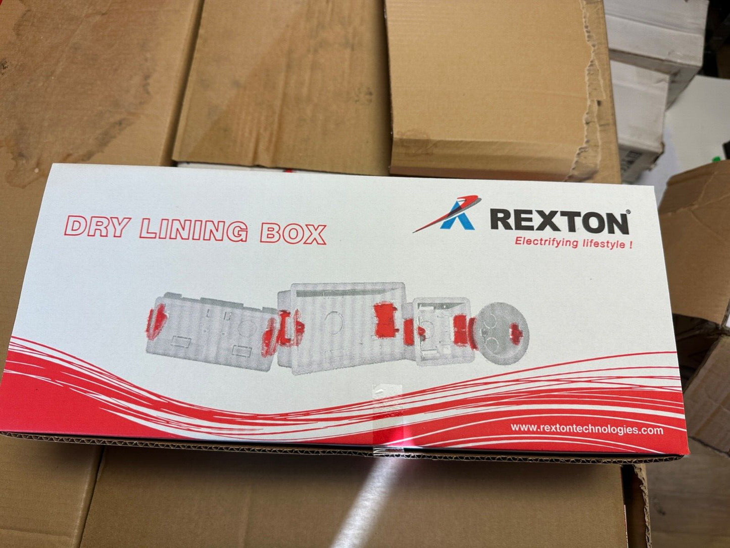 REXTON 2 GANG DRY LINING BOXES X 10 ADJUSTABLE LUGS FOR PLASTERBOARD WALLS
