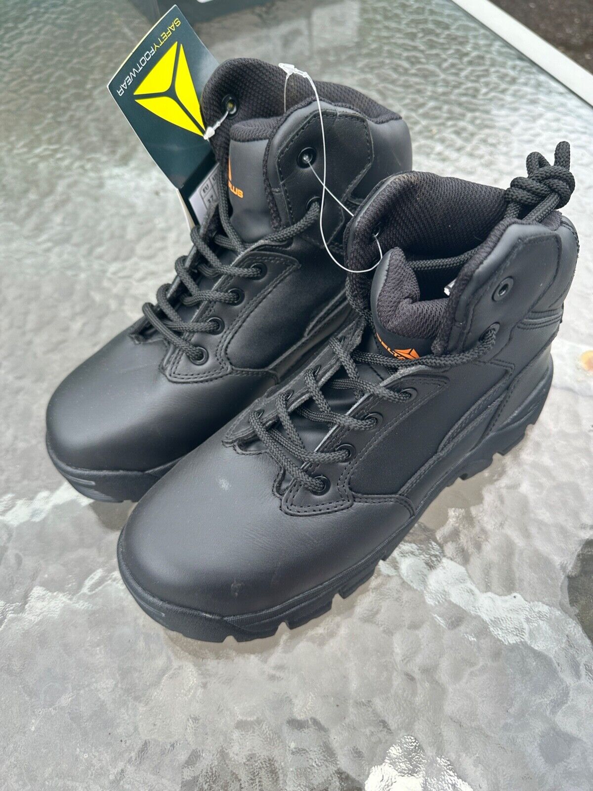 DELTAPLUS SAFETY WORK BOOTS STEEL TOE CAP LEATHER WATER RESISTANT SIZE 4