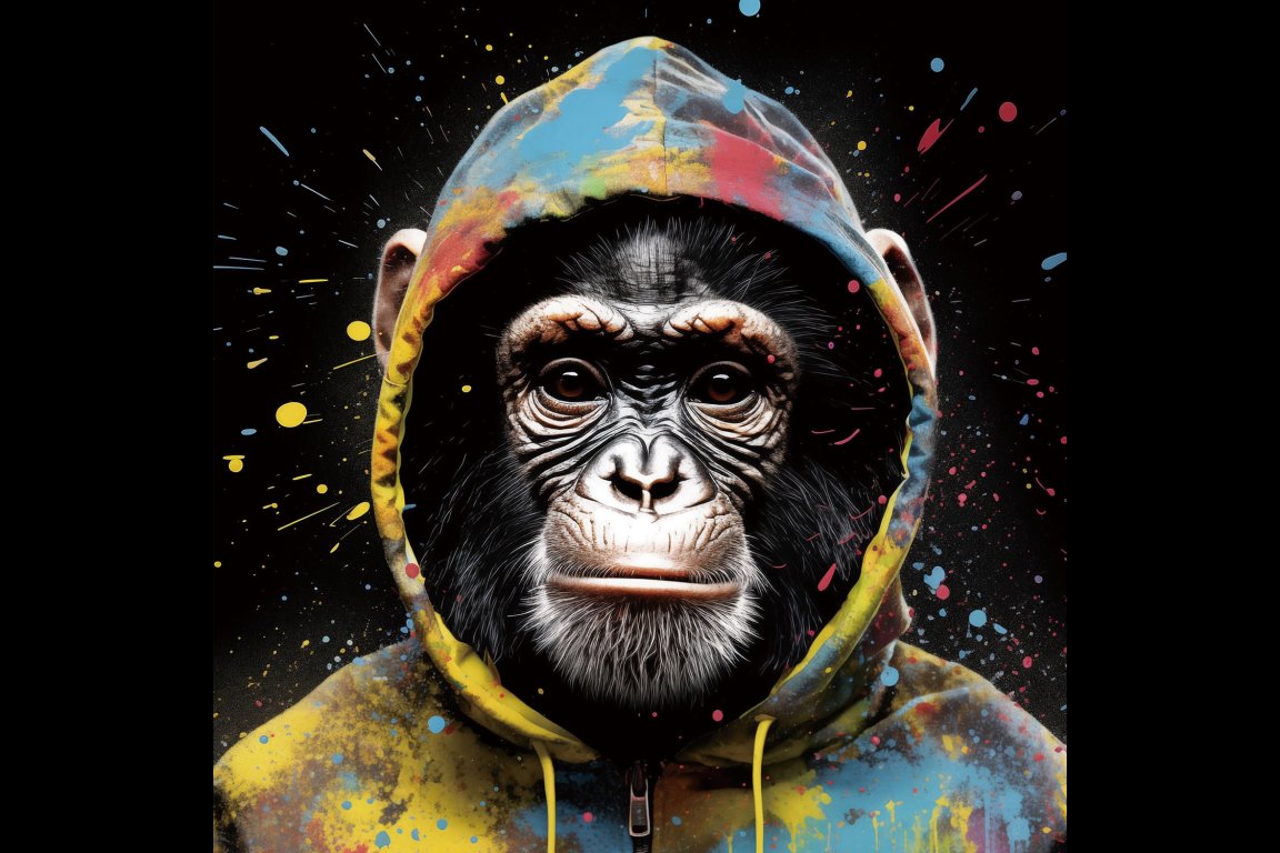Monkey In Hoodie Wall Art - Mini