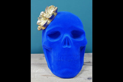 Blue Skull With Flower