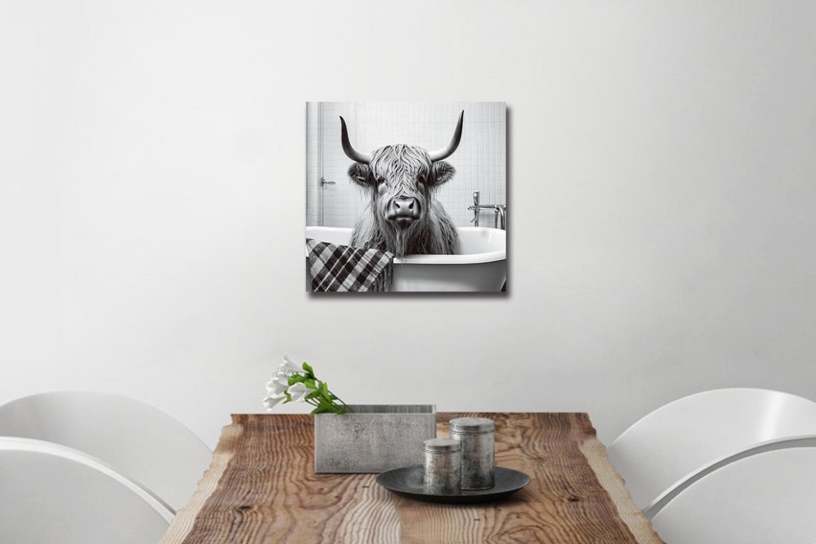 Cow In Bath Wall Art - Mini