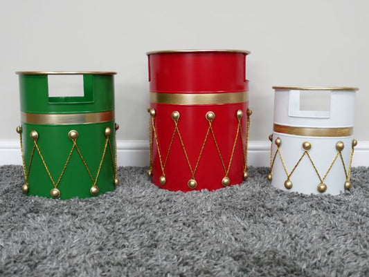 Set Of 3 Drum Bins / Planters