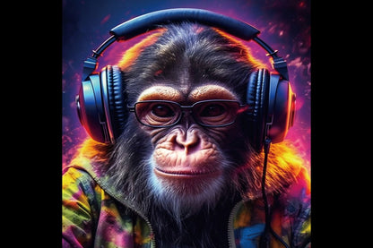 DJ Monkey Wall Art - Mini