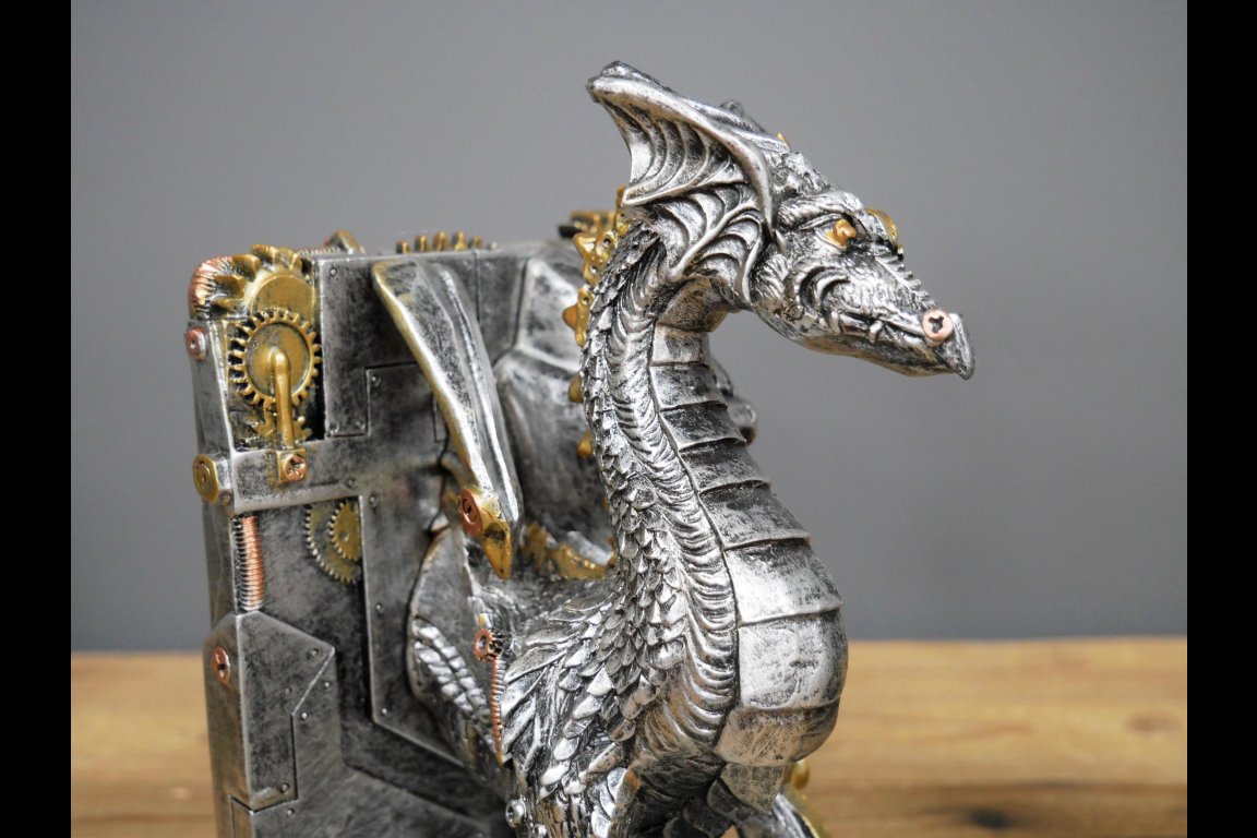 Steampunk Dragon Bookends