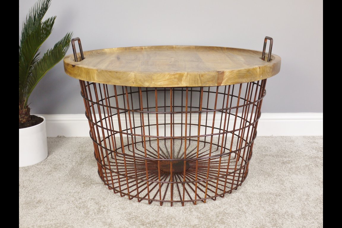 Basket With Wood Lid