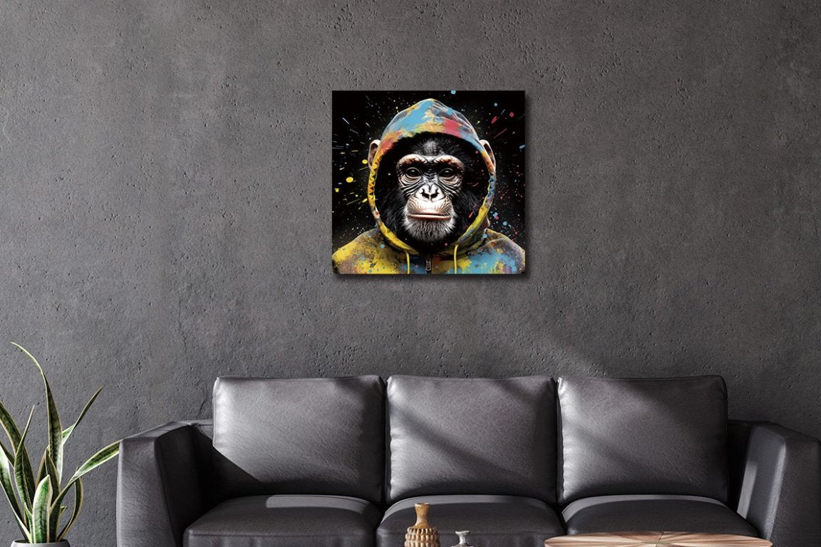 Monkey In Hoodie Wall Art - Mini