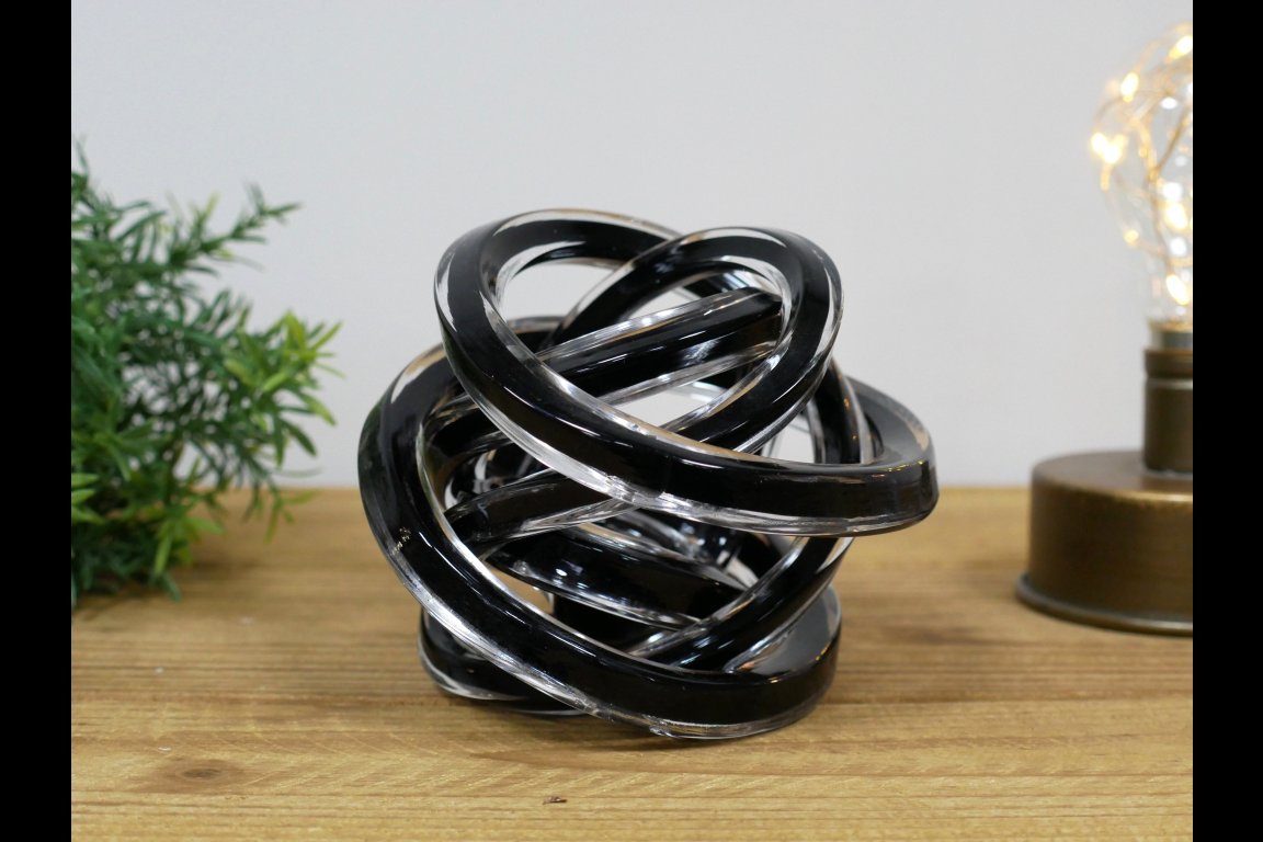Glass Knot - Black & Clear