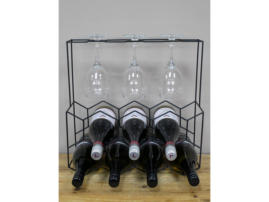 Wine Bottle & Glasses Holder