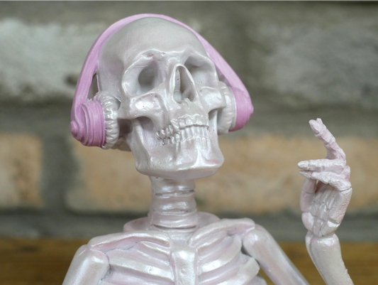 Skeleton With Headphones (Pink)