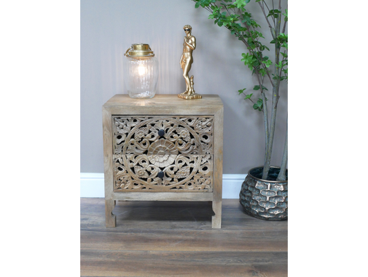 Carved Bedside