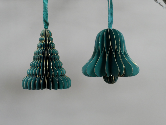 Set Of 4 Decorations (8cm) - Green
