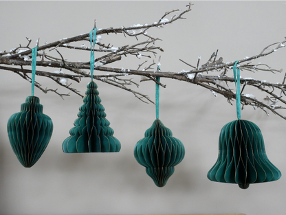 Set of 4 Decorations (15cm) - Green