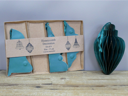 Set of 4 Decorations (15cm) - Green