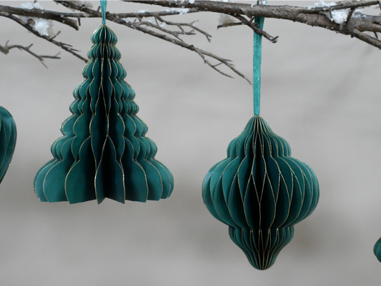 Set of 4 Decorations (15cm) - Green