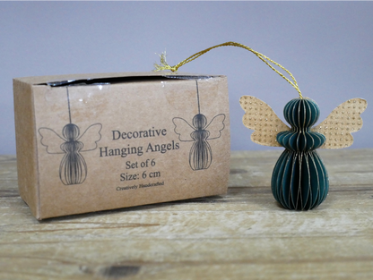 Set Of 6 Angels - Green