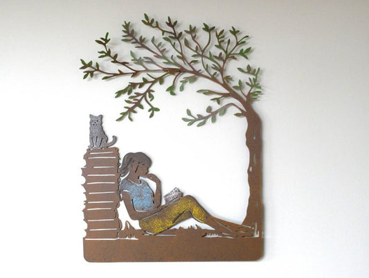 Girl Reading Wall Decoration