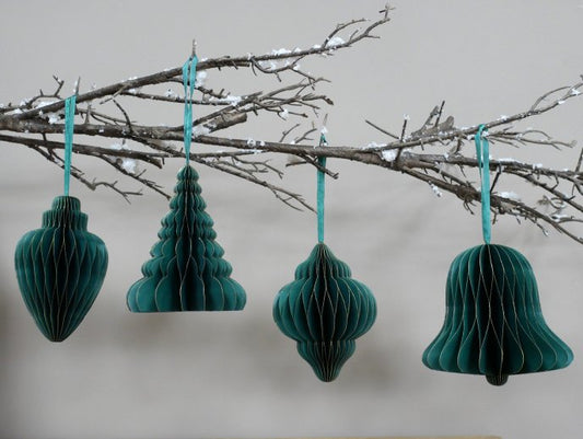 Set of 4 Decorations (15cm) - Green