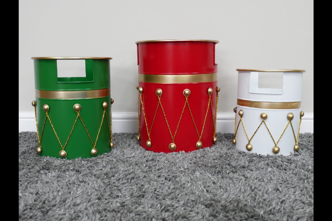 Set Of 3 Drum Bins / Planters
