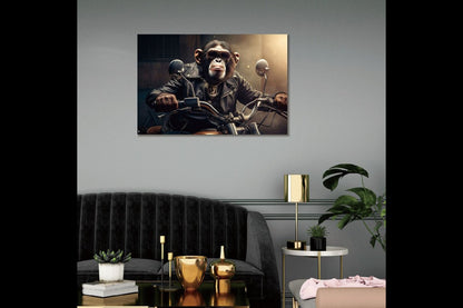 Motorbike Monkey Wall Art