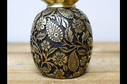 Black & Gold Pineapple Candle Holder