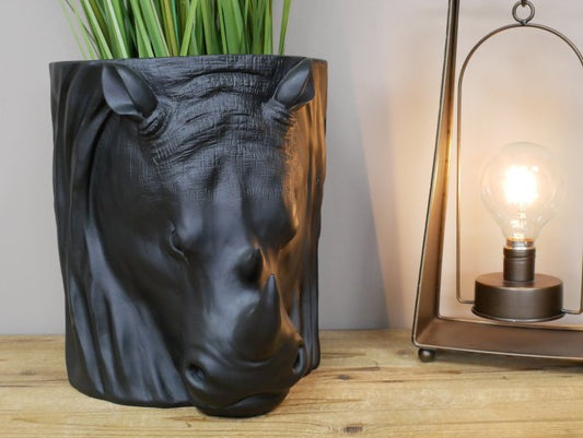 Rhino Head Planter