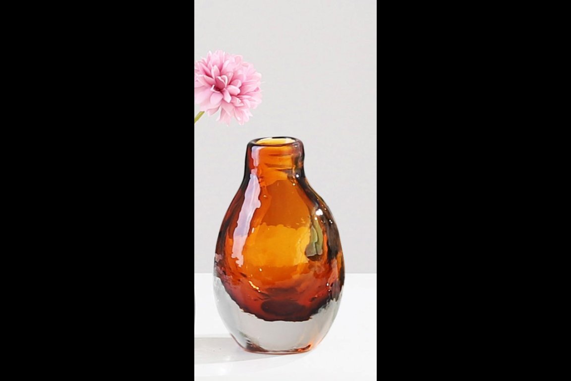 Small Amber Glass Vase