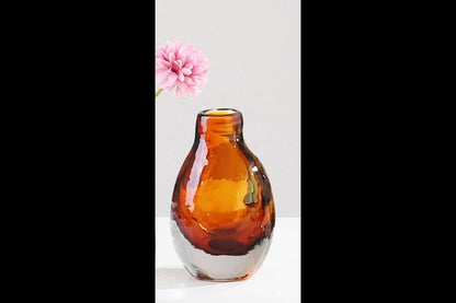 Small Amber Glass Vase