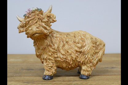 Highland Cow With Flower Headband