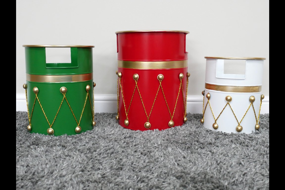 Set Of 3 Drum Bins / Planters