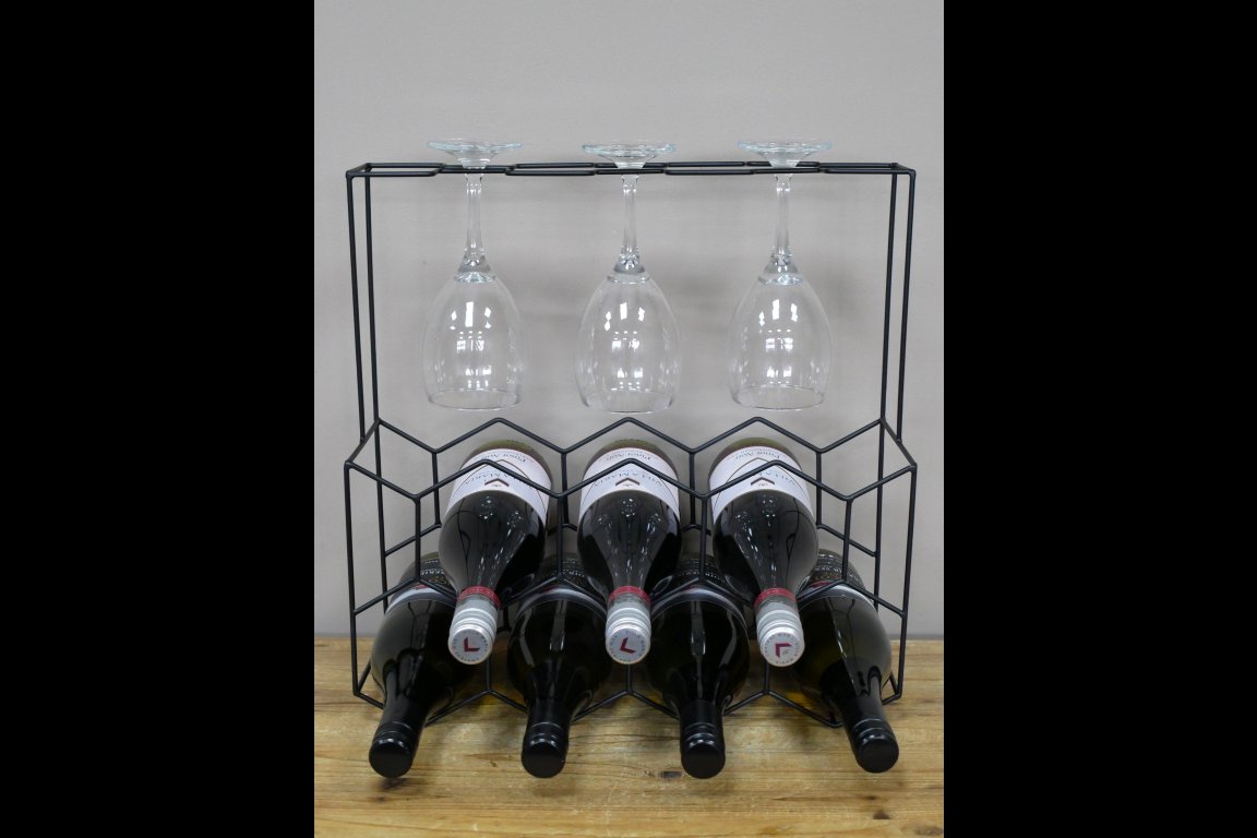 Wine Bottle & Glasses Holder