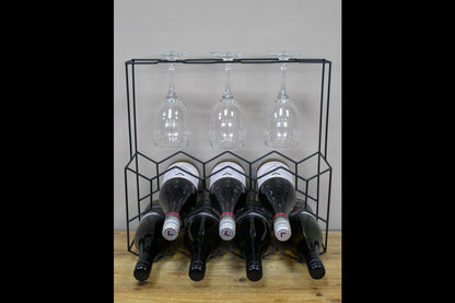 Wine Bottle & Glasses Holder