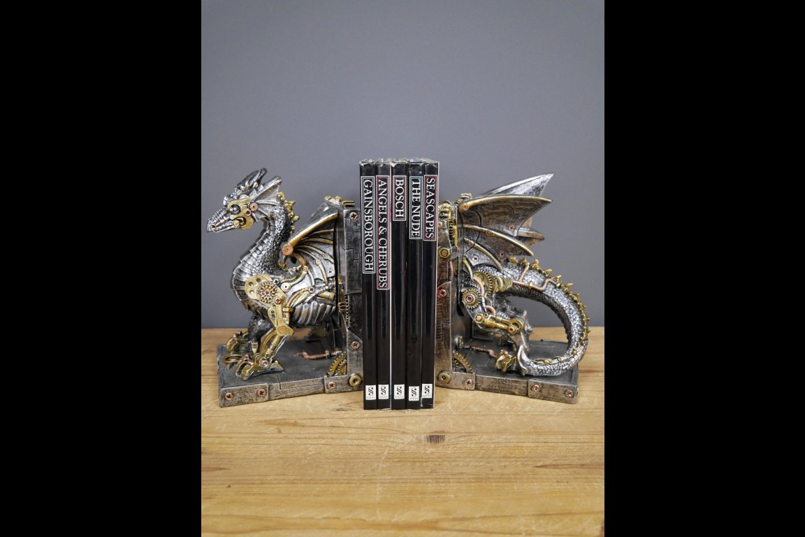 Steampunk Dragon Bookends