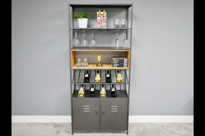 Retro Industrial Wine Cabinet