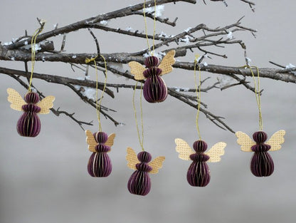Set Of 6 Angels - Purple