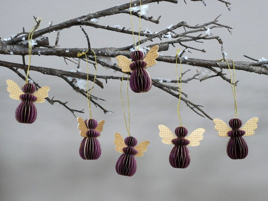 Set Of 6 Angels - Purple